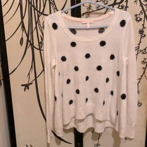 Victoria’s Secret Angora Swing Polka Dot Sweater Pullover Ivory White Black Top